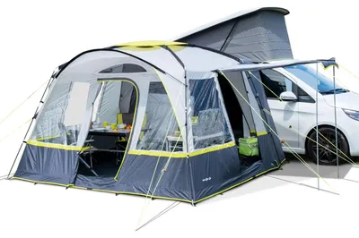 Produktbild von Brunner Rambler, Camping, Festrahmen, Tunnelzelt, 9,1 m², 12,8 kg, Grün, Grau, Weiß