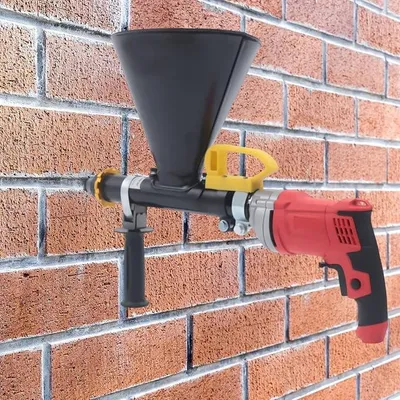 Productafbeelding van 700W Elektrische cementmortelpistool, cementvoegspuit, roestvrijstalen mortelpers, accessoires. Mortelpistool, voegpistool met 2 spuitmonden