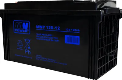 Image de Batterie MWP 120-12 AGM 12 V 120 Ah, boulon M8