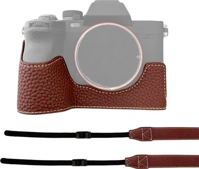 Obrázek produktu pro Polobrašna na fotoaparát, brašna na pouzdro fotoaparátu, brašna na fotoaparát zPolyuretankůže s otvorem pro ramenní popruh ve spodní části a s rukojetí, ochranné pouzdro na fotoaparát, náhrada za Sony A7M4/A7R5/A7S3/A1