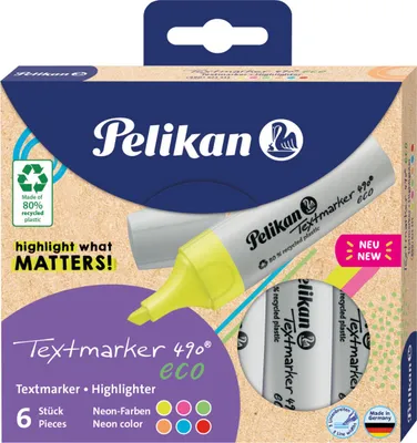 Immagine prodotto di Pelikan 400191584 Evidenziatore Pelikan 490 eco, set di 6 colori neon