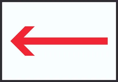 Produktbild von Richtungspfeil links Schild waagerecht rot weiss schwarz Pfeil A3 (297x420mm)
