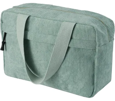 Produktbild von Kulturtasche Cord Damen Groß Kosmetiktasche Make-up Tasche Kosmetikbeutel Reise Green