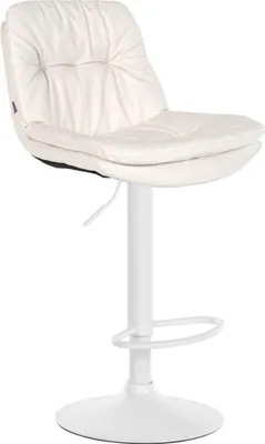 Produktbild von CLP Barhocker Laurel Kunstleder höhenverstellbar und drehbar weiß Material Gestell Metall matt weiss