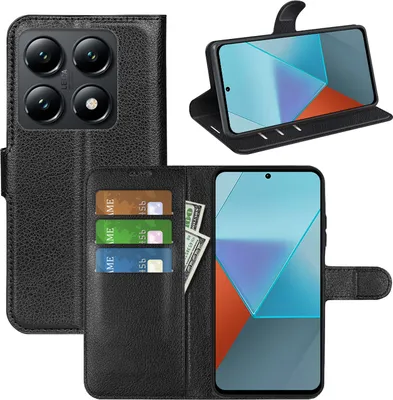 Produktbild von Für Xiaomi 14T Smart Handy Tasche Schwarz Etuis Kunst-Leder Hülle Book Case