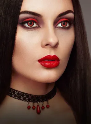 Produktbild von aricona Rote Farbige Halloween Kontaktlinsen Rot Kostüm Zombie Vampir Karneval