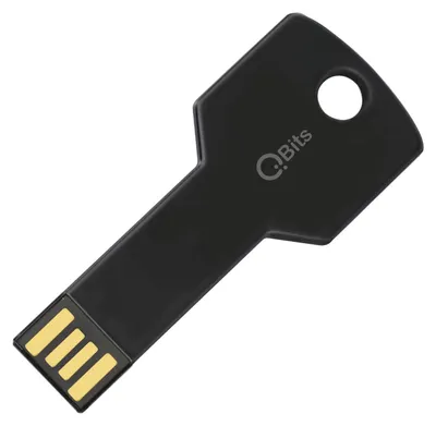 Produktbild von 4 GB USB 2.0 Stick Flash Drive Aluminium schwarz Schlüssel Schlüsselring Metall kompakt Farbe: Schwarz