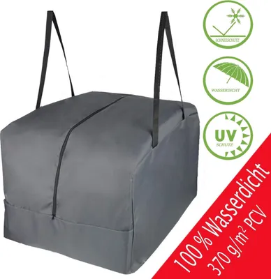 Zdjęcie produktu dla freigarten.de Pokrowiec na poduszki do salonu|poduszki na meble ogrodowe | szary | 80 x 80 x 60 cm pokrowiec ochronny częściowo wodoodporny | powłoka 100% poliester PVC | do mebli ogrodowych na zewnątrz (antracyt)