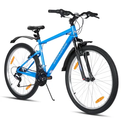 Produktbild von HILAND Mountainbike 27.5 Zoll Herren Studenten fahrräder, Gelände Pendlerfahrräder Mit 18 Gang, Doppel-V-Bremsen, stoßdämpfender Federgabel, Blau