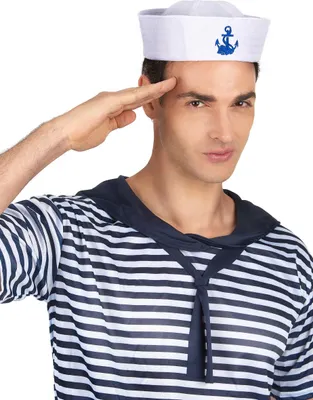 Produktbild von Matrosen Mütze weiss-blau - Einheitsgröße
