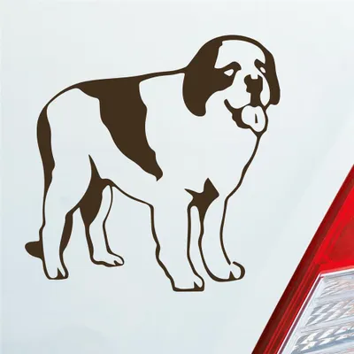 Produktbild von Auto Aufkleber Bernhardiner Dog Tier Hund 10x10 cm Braun Sticker Heckscheibenaufkleber