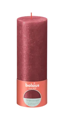 Obrázok produktu pre Bolsius Rustic Shimmer Candle Červená 190/68 mm