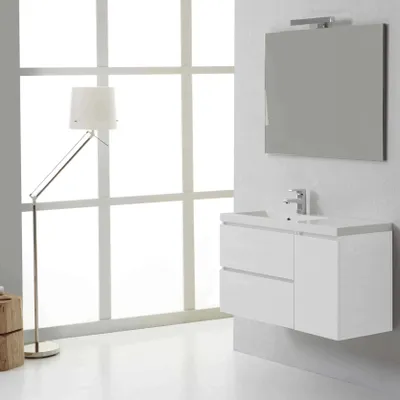 Produktbild von Holzoptik-Möbelset in weißer Farbe, 90x39cm, 4-teilig | Manhattan