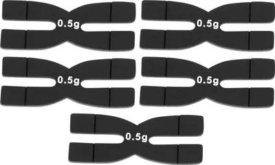 Imagen del producto de POWERTI, 5 unidades, tiras de 0,5 g para equilibrar el peso de raquetas de tenis y bádminton, bandas de silicona, barra, color