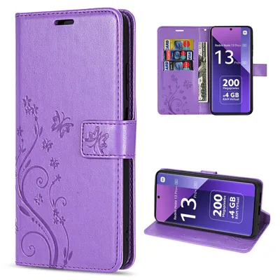 Produktbild von Hülle Xiaomi Redmi Note 13 Pro+ Handy Tasche Handyhülle Wallet Case Flip Cover Lila