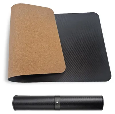 Immagine prodotto di Tappetino per mouse e tastiera MOSH in ecopelle, nero/cork, 80 x 40 cm, modello MSH-TC-CBL