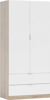 Immagine prodotto di Dmora Guardaroba 2 Ante Appadu 52x180h cm Bianco, Appendiabiti 2 Cassetti
