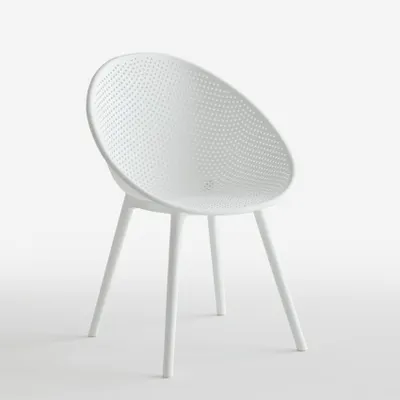 Image de Chaise moderne pour la salle à manger, le jardin, la cuisine, l'extérieur Arielle - Blanc