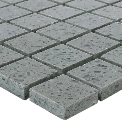 Produktbild von Mosaikfliesen Quarz Kunststein Grau 23