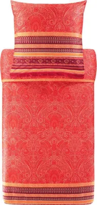 Produktbild von Bassetti Mako-Satin-Bettwäsche-Garnitur MASER Farbe R1 GERANIENROT Größe 135x200+80x80