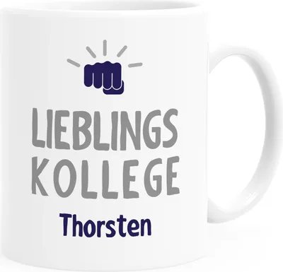 Produktbild von personalisierte Kaffee-Tasse Lieblings-Kollege mit Namen Namenstasse personalisierte Geschenke SpecialMe® uni - weiß Keramik-Tasse