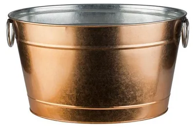 Produktbild von APS 36100 Getränkewanne TIN, Metall verzinkt, mit Kunststoffeinsatz (PVC), 11 Liter, 40 x 28 cm, Höhe 22 cm, Kupferoptik