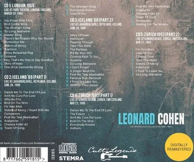 Produktbild von Leonard Cohen Leonard Cohen - Die Rundfunksammlung 1968 - 1993 (5 CD)