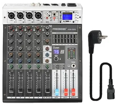 Obrázok produktu pre Mixážny pult, 6 kanálov, Bluetooth konektivita, EU zástrčka
