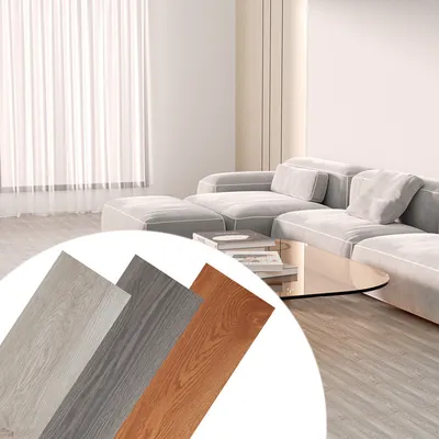 Produktbild von Clanmacy 9 m² PVC Bodenbelag Vinylboden Rauchgrau Selbstklebende Holz-Effekt Fliesen Vinyl-Fliesen klicksystem für Fußbodenheizung | 91,44cm x 15,24 cm| 63 Stücke