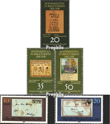 Produktbild von Briefmarken DDR 1981 Mi 2636-2638,2646-2647 (kompl.Ausg.) gestempelt Kostbarkeiten in Bibliotheken der DDR