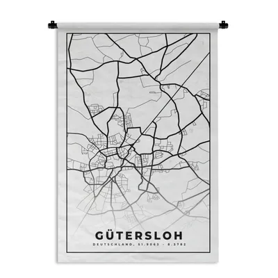 Obrázek produktu pro MuchoWow® Tapiserie Věšení na zeď Mapa města - Gütersloh - Mapa - Mapa 60x90 Tapiserie dekorace Nástěnná šála