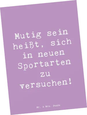 Produktbild von Mr. & Mrs. Panda Postkarte Spruch Neue Sportart versuchen - Lavendeltraum - Geschenk, sportliche Abenteuer, Postkarten, Trost, kunstkarte, Ansichtskarte, Zuversicht