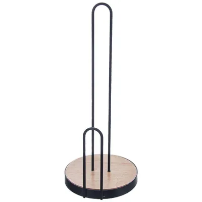 Immagine prodotto di Porta rotolo da cucina Orion Porta asciugamani in metallo nero in stile loft 36x15 cm