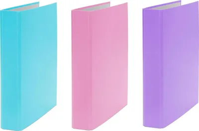 Produktbild von 3x Ringbuch / DIN A5 / 2-Ring Ordner / Farbe: je 1x türkis, pink und lila