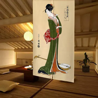Productafbeelding van Deurgordijn in Japanse Stijl Noren Ukiyoe Geisha Meisje Schilderen Lang Type Aziatische Deur Wandtapijt voor Thuis Sushi Keuken Decoratie 33