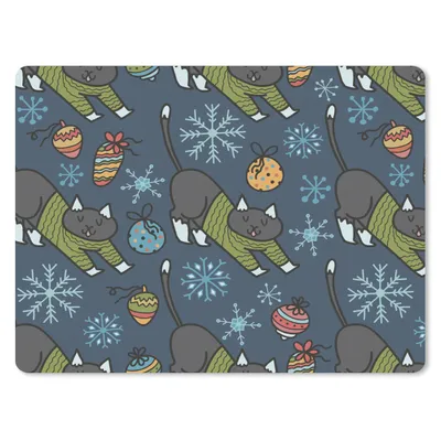 Produktbild von MuchoWow® Mauspad Mousepad Katzen - Schnee - Weihnachtskugel - Muster 23x19 cm - Mousepads - Maus Mat - Pad - Mausunterlage - Schreibtischunterlage - Mauspad