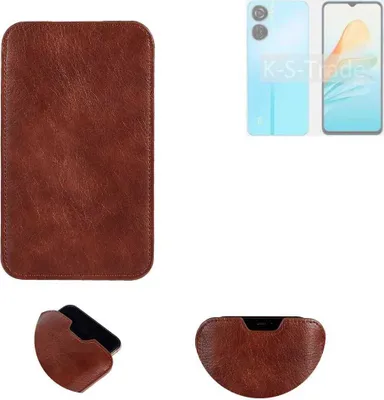 Produktbild von K-S-Trade Schutzhülle Handyhülle kompatibel mit ZTE Axon 40 Lite Handytasche Kunstleder Sleeve in braun