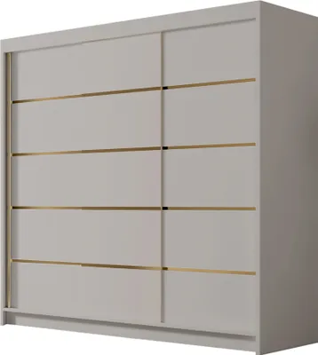Produktbild von MIRJAN24 Schiebetürenschrank Evo VII, Kleiderschrank mit Kleiderstange, mit drei Schwebetüren, Garderobe (Farbe: Cashmere)