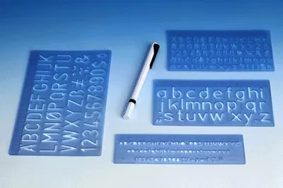 Produktbild von Schriftschablonen-Set 5 10 und 20 mm Packung mit 10 Stück