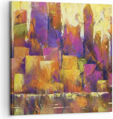 Produktbild von Bild auf Leinwand - Leinwandbild - Einteilig - Abstraktion Stadt Wolkenkratzer - 60x60cm - Wand Bild - Wanddeko - Wandbilder - Leinwanddruck - Bilder - Wanddekoration - Leinwand bilder - AC60x60-4294