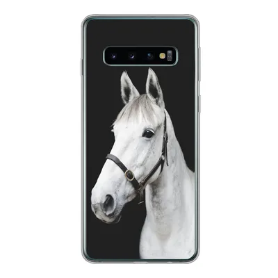 Produktbild von MuchoWow® Handyhülle Schutzhülle Hülle für Samsung Galaxy S10 Pferd - Halfter - Weiß Silikon Softcase Handy Hülle - Handytasche