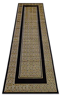Image de Tapis, le tapis de couloir GLOSS moderne 6776 86 élégant, cadre, grec noir / or noir 60x250 cm