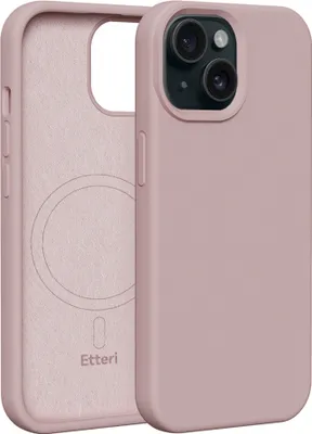Produktbild von Etteri Silikon Mag Cover für iPhone 15 6,1" Handyhüllen Hellrosa