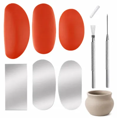 8-teiliges Keramik-Tonrippen-Set für Töpferei