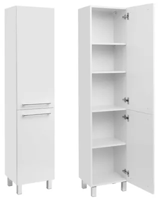 Zdjęcie produktu dla Słupek łazienkowy szafka łazienkowa stojąca do łazienki biały połysk 40 cm
