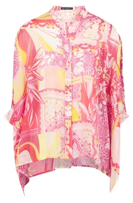 Produktbild von Betty Barclay Gemusterte Oversized Tunika Bluse mit Fledermausärmeln und Stehkragen