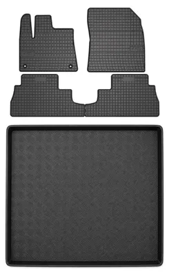 Produktbild von Gummimatten + Kofferraumwanne für Citroen Berlingo III 2018- (5-Sitzer) – Schwarz, passgenau – Wielganizator SolidPRO