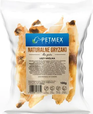 Immagine prodotto di PETMEX Orecchie di coniglio da masticare per cani, 100 g