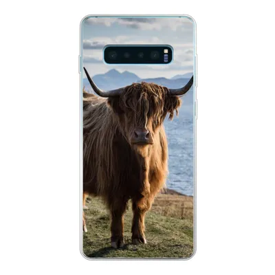 Produktbild von MuchoWow® Handyhülle Schutzhülle Hülle für Samsung Galaxy S10 Plus Schottische Highlander - Bergen - Meer Silikon Softcase Handy Hülle - Schutzhülle