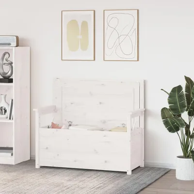 Obrázok produktu pre vidaXL Lavica biela 112,5x51,5x96,5 cm Borovicový masív
